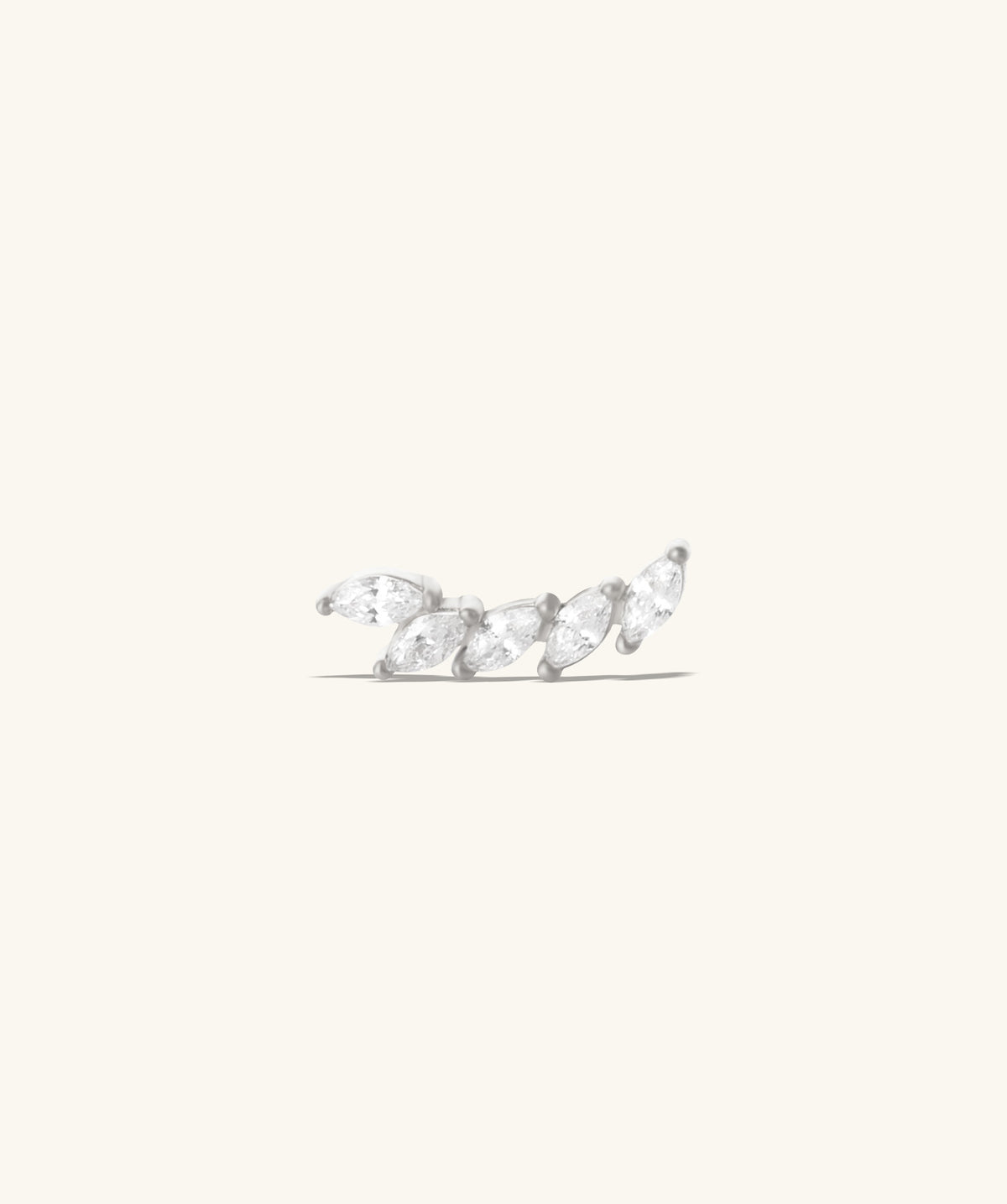 Titanium Marquise Curve Flatback Stud - Titanium - Helix, Forward Helix, Upper Lobe - Oumo Jewelry