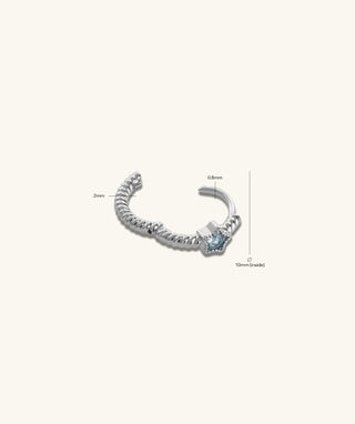 Blue Gem Star Hoop - OumoJewelry