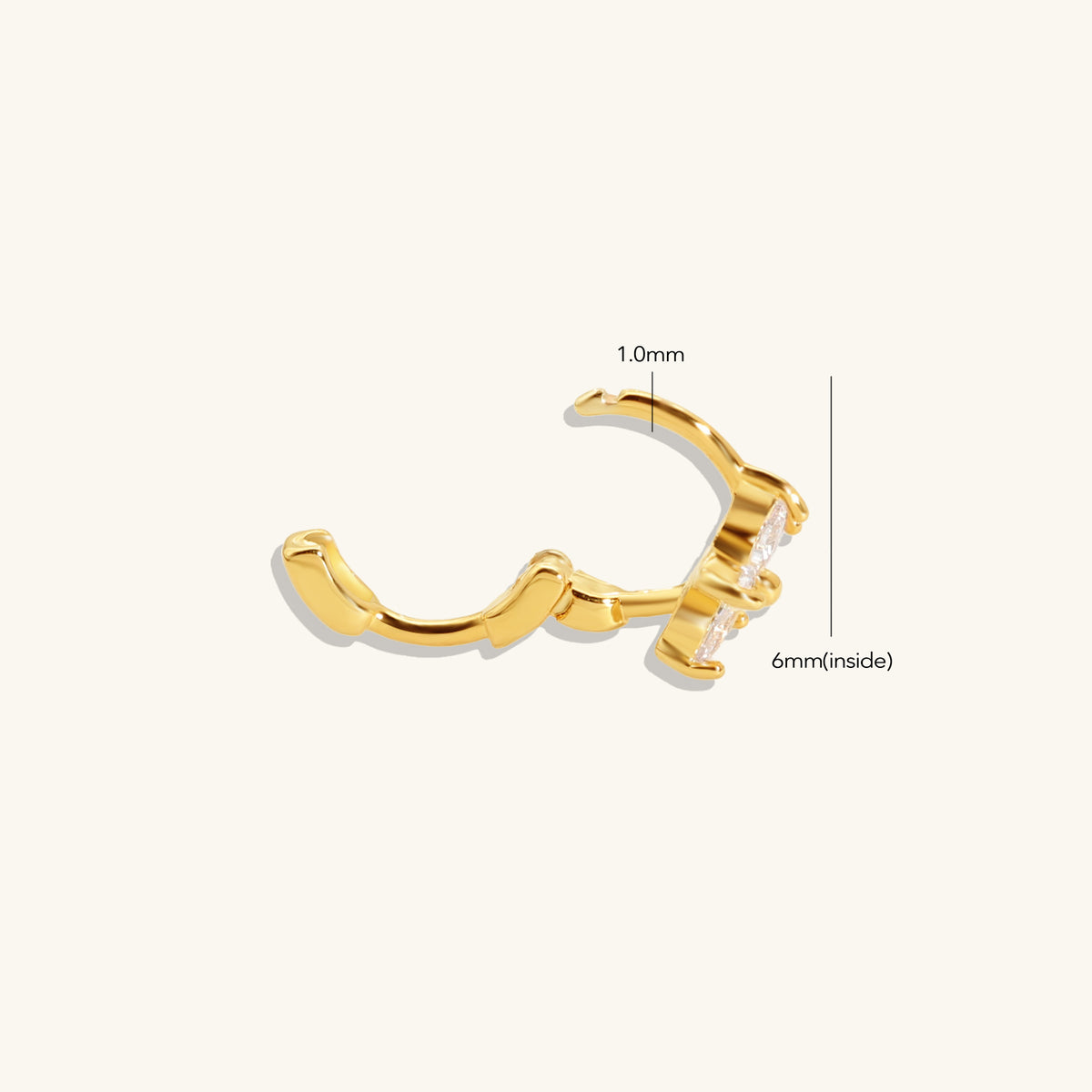 Veren Flower Hoop - Brass - Upper Lobe, Helix - Oumo Jewelry