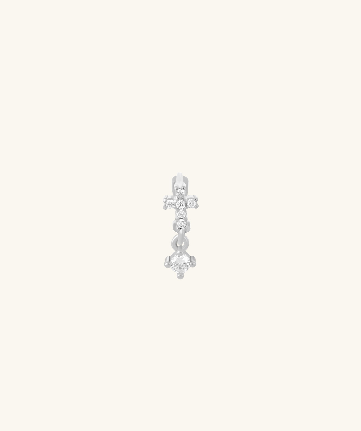 Gem Cross Hoop - OumoJewelry