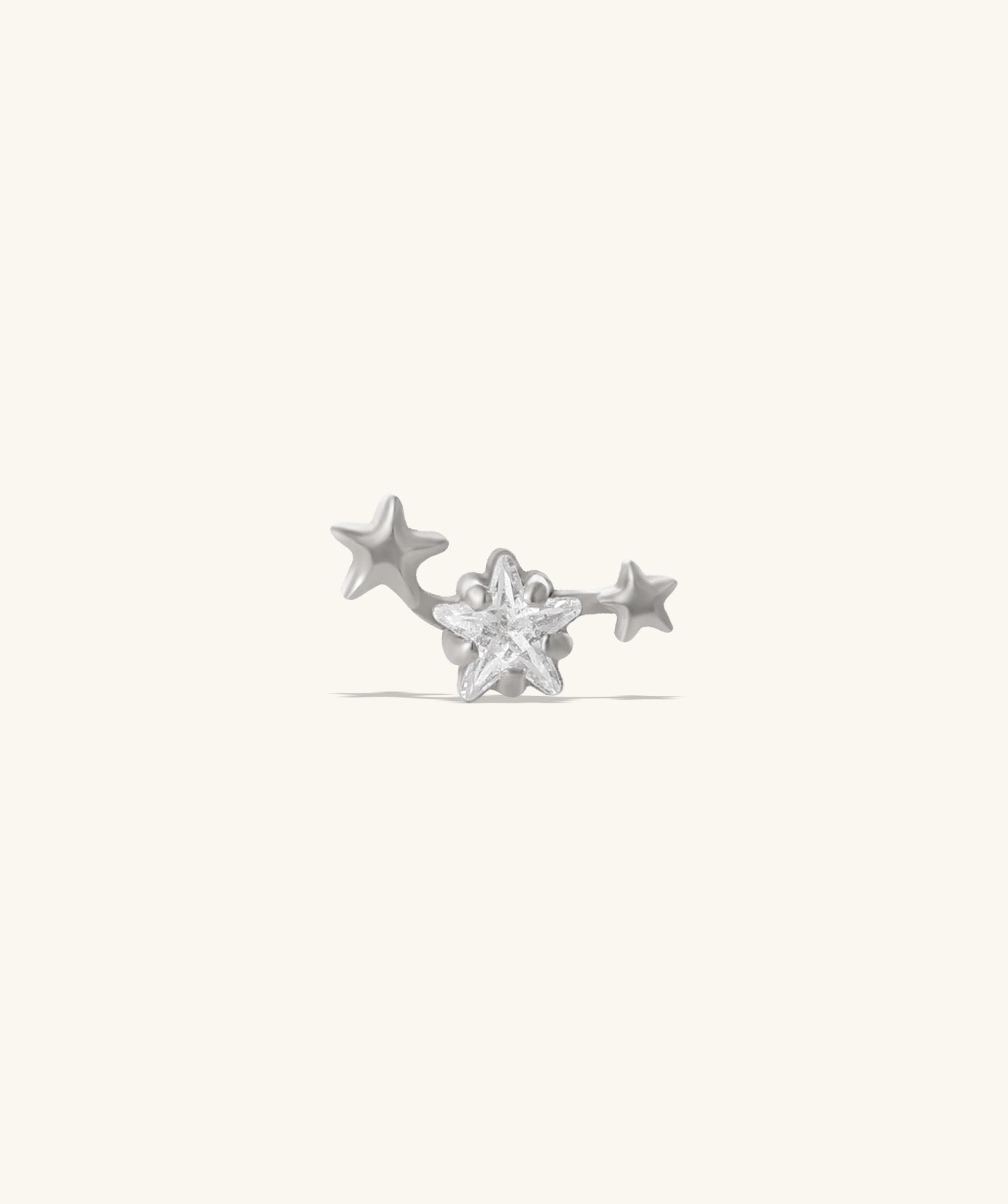 Titanium Petite Star Flatback Stud