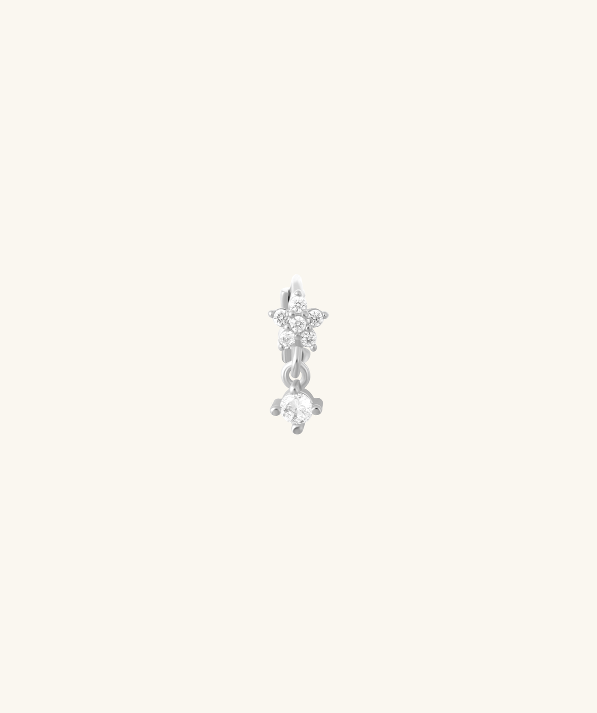Petite Flower Helix Hoop - Brass - Helix, Upper Lobe - Oumo Jewelry