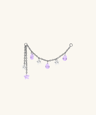 Titanium Alina Star Chain Drop - OumoJewelry
