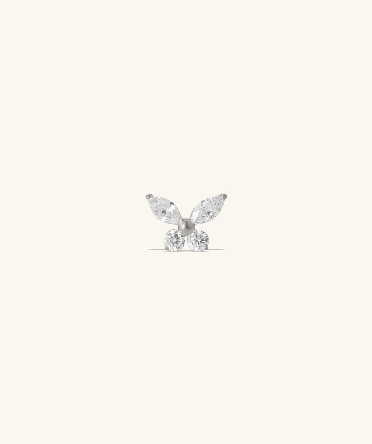 Titanium Butterfly Stud - Titanium - Upper Lobe, Helix, Flat - Oumo Jewelry