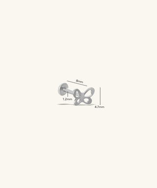 Titanium Cute Butterfly Flatback Stud
