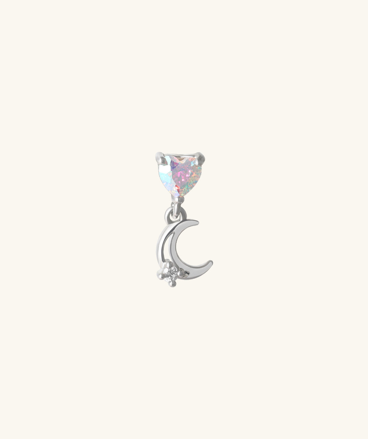 Love Moon Drop - Stainless Steel - Upper Lobe, Flat, Helix - Oumo Jewelry