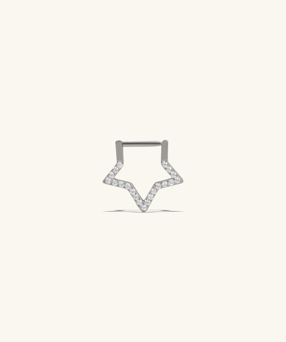 Titanium Sparkle Star Clicker Hoop - Titanium - Daith, Septum - Oumo Jewelry