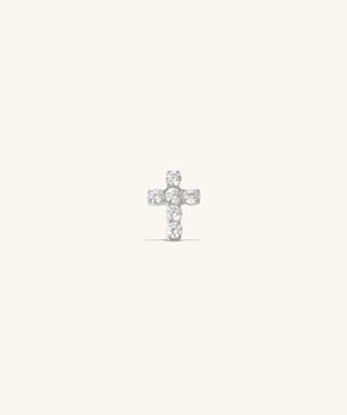 Titanium Cross Gems Flatback Stud - OumoJewelry
