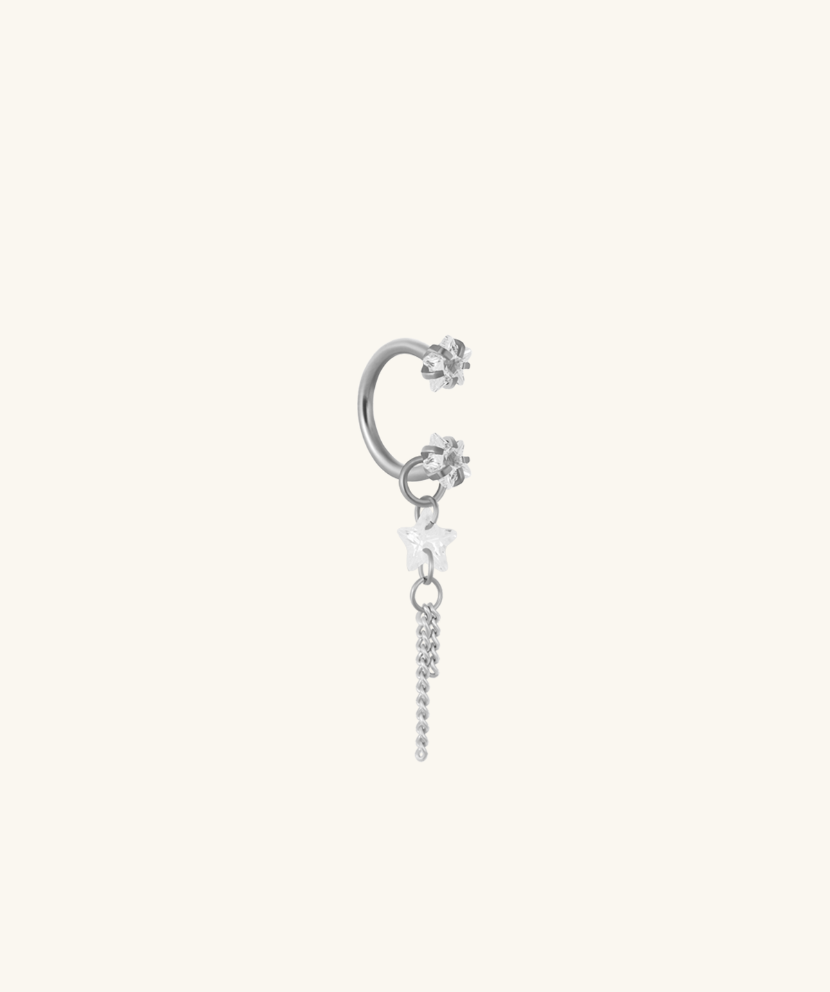 Starfall Chain Charm Horseshoe Ring - Lobe, Upper Lobe - Oumo Jewelry