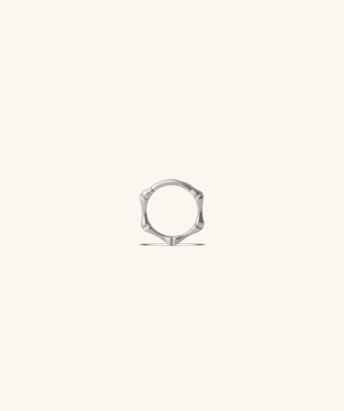 Bamboo Shape Clicker Hoop - Stainless Steel - Lobe, Upper Lobe, Helix - Oumo Jewelry