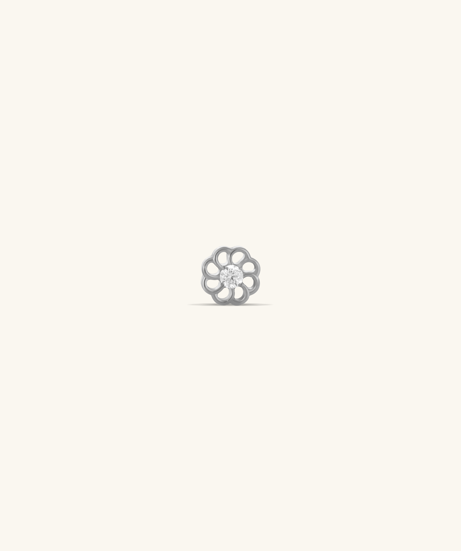 Titanium Delicate Flower Flatback Stud - OumoJewelry