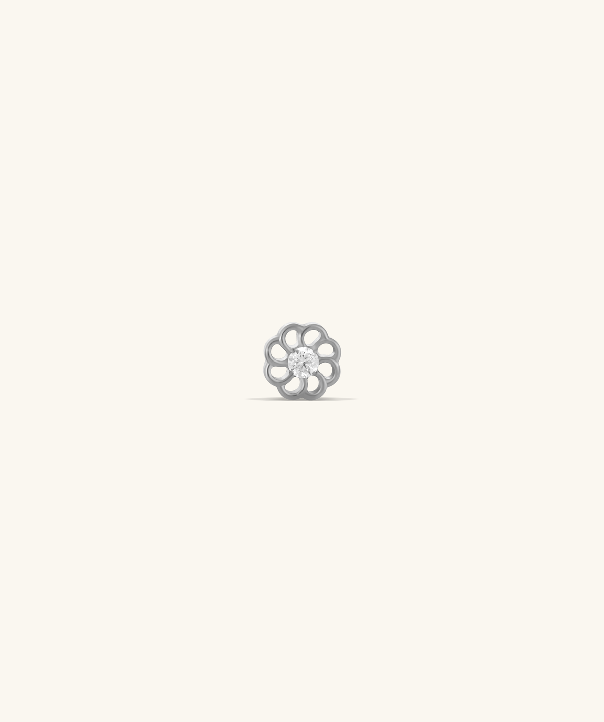 Titanium Delicate Flower Flatback Stud - Titanium - Helix, Upper Lobe, Conch - Oumo Jewelry