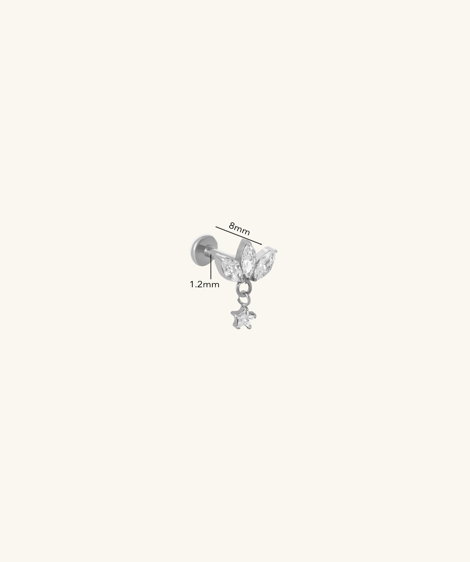 Titanium Marquise Star Drop Stud - OumoJewelry