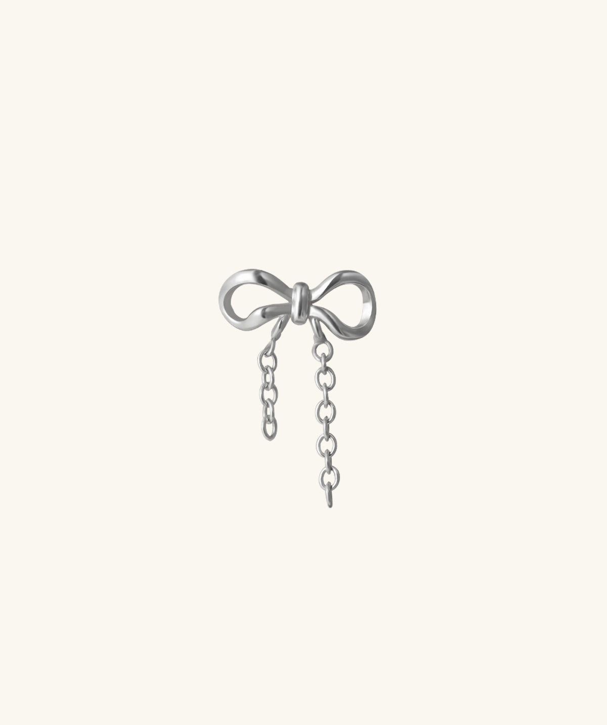 Sweet Bow Chain Drop - Stainless Steel - Upper Lobe, Helix, Flat - Oumo Jewelry