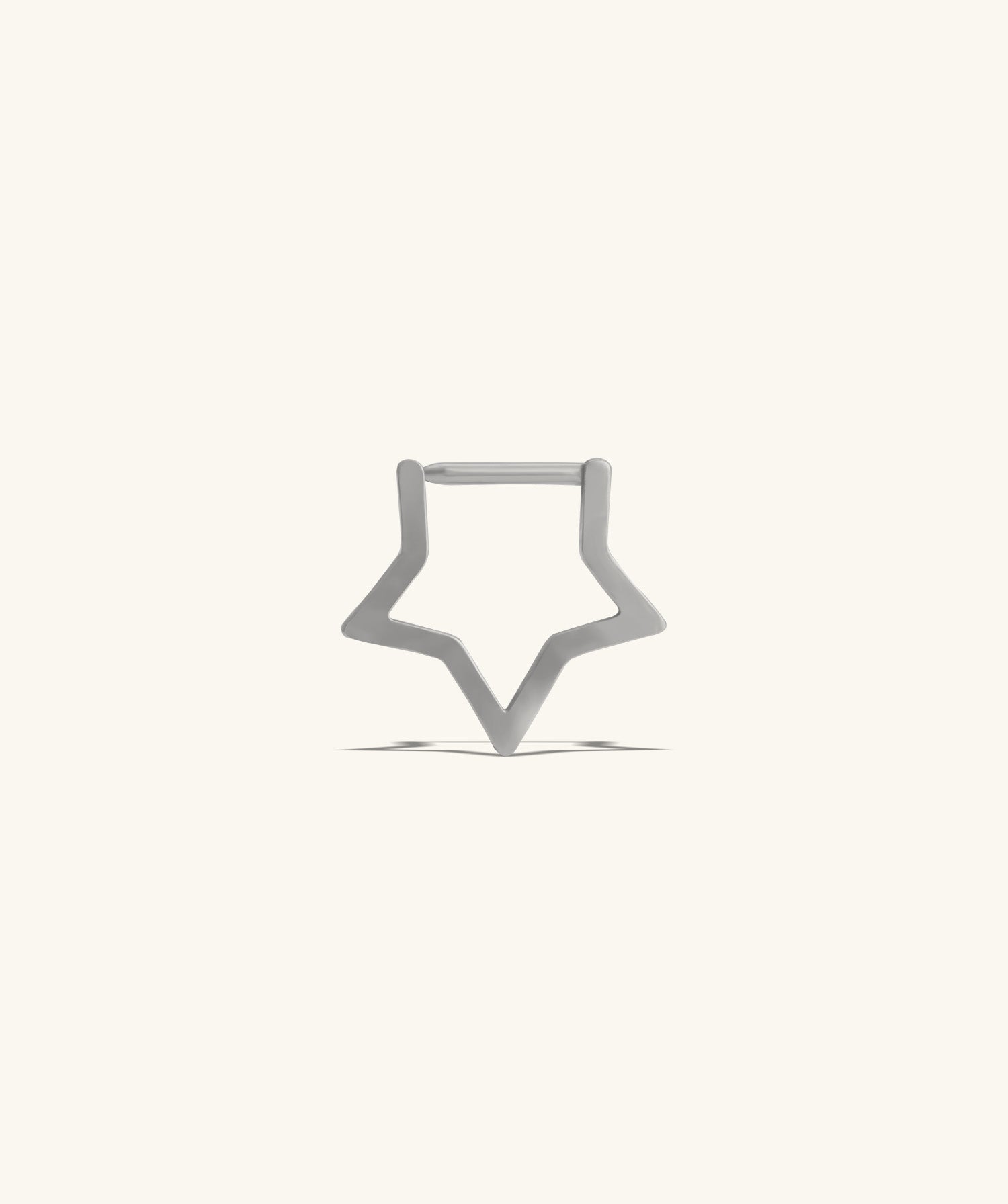 Titanium Simple Star Clicker Hoop