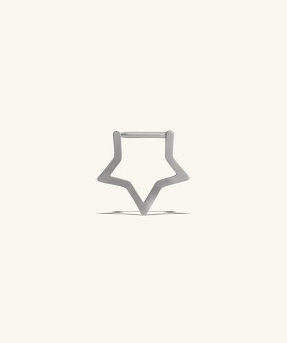 Titanium Simple Star Clicker Hoop