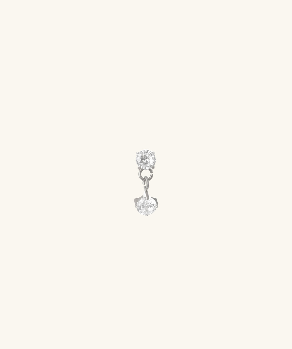 Titanium Gem Flatback Drop - Titanium - Helix, Upper Lobe, Flat - Oumo Jewelry