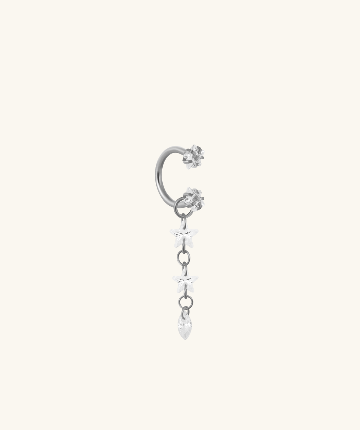 Starfall Chain Charm Horseshoe Ring - Lobe, Upper Lobe - Oumo Jewelry