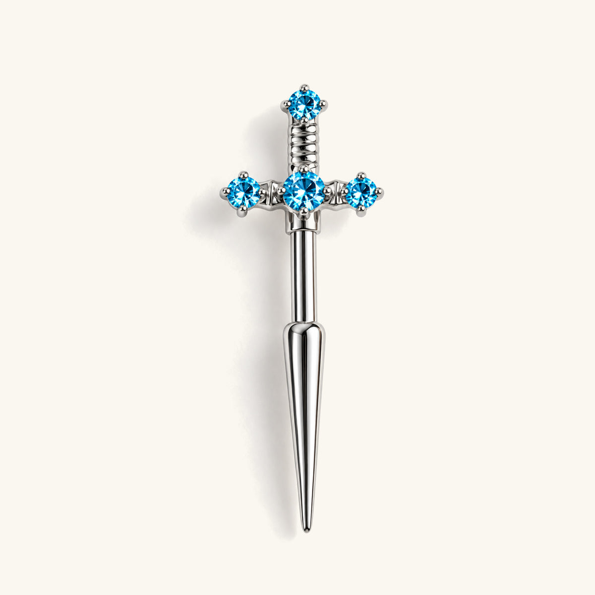 Titanium Sword Vertical Helix Stud