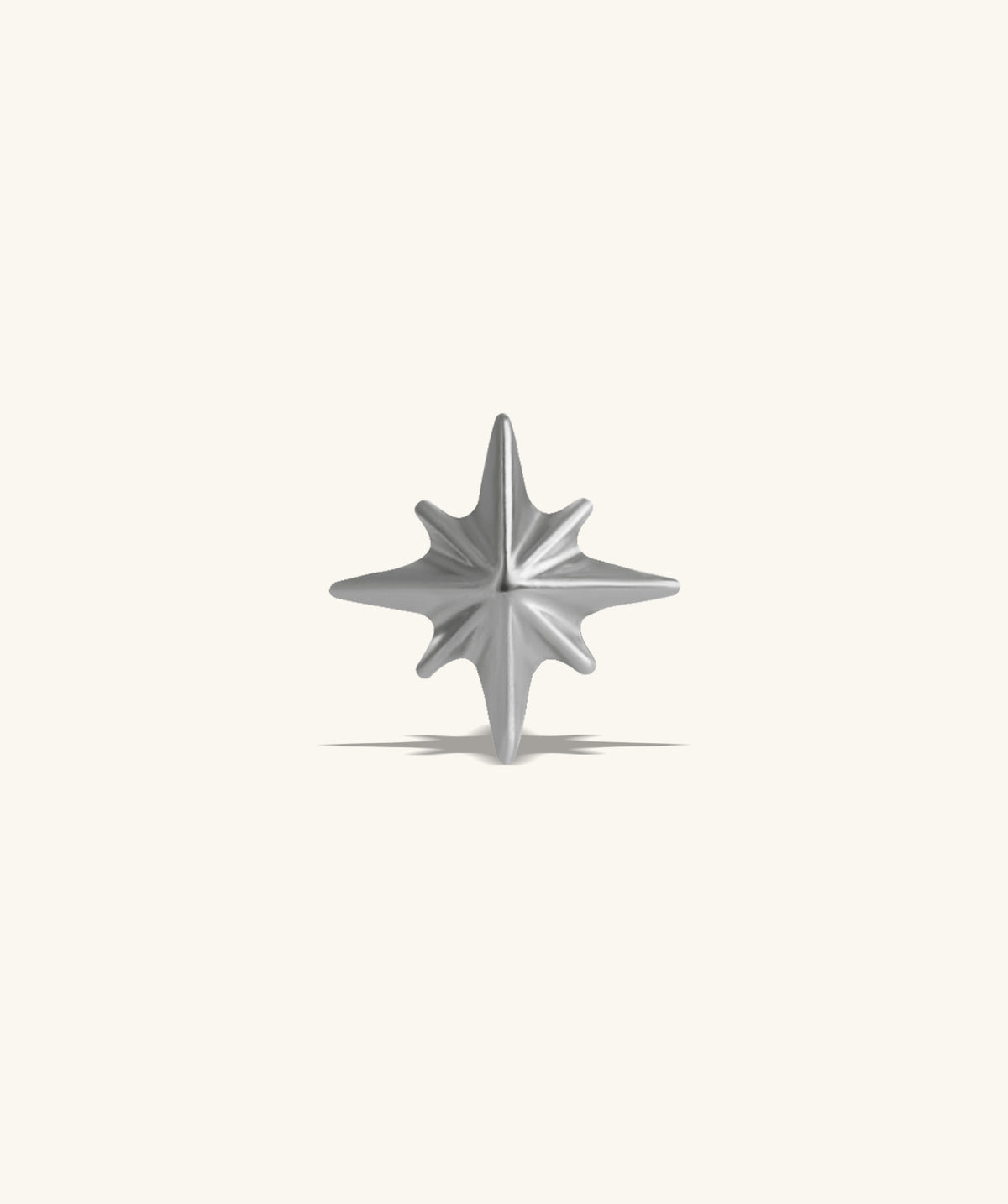 Titanium Eight-Pointed Star Flatback Stud - Titanium - Helix, Upper Lobe, Conch - Oumo Jewelry