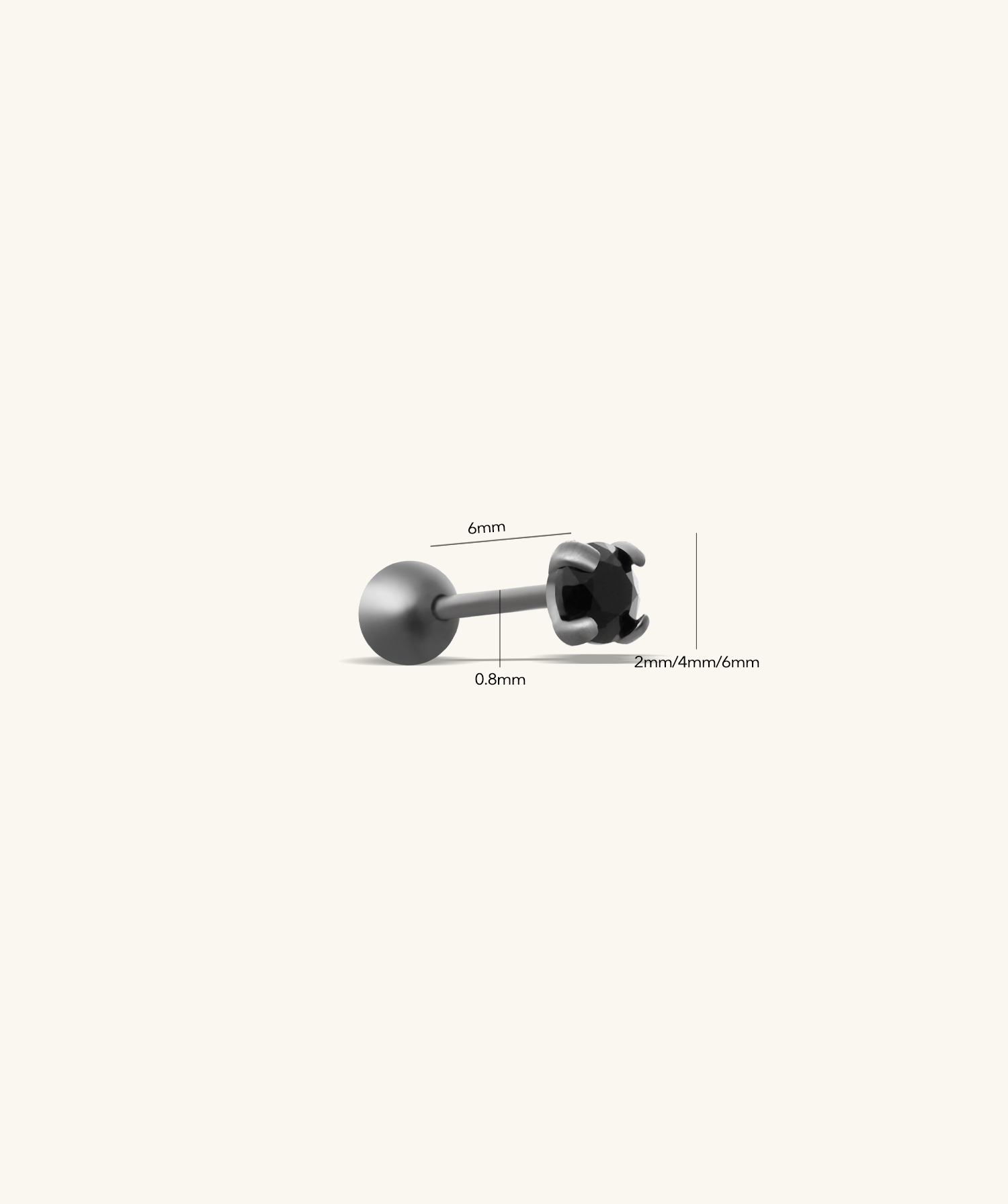 Basic Black Gemstone Stud - OumoJewelry