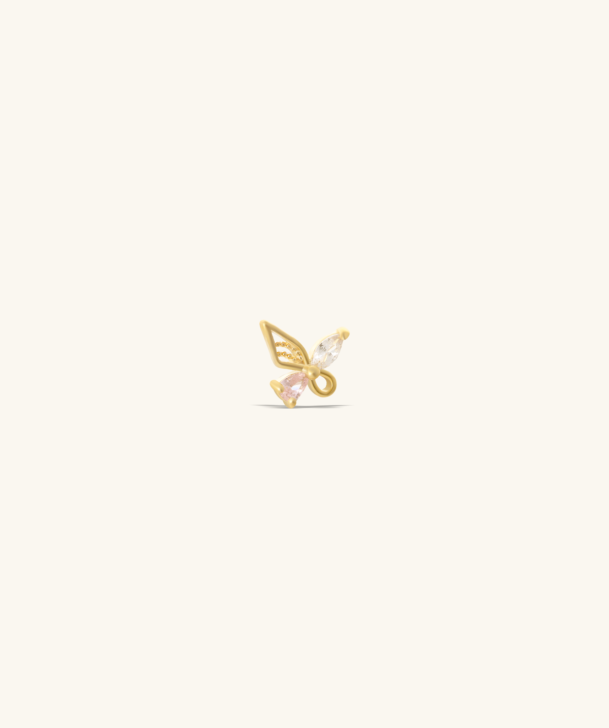 Sweet Butterfly Stud - Stainless Steel - Upper Lobe, Helix, Flat - Oumo Jewelry