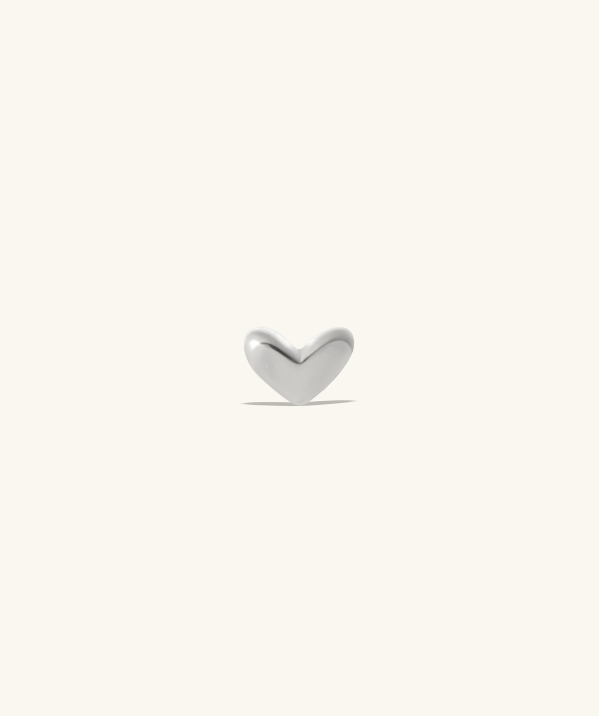 Puffed Heart Stud - Stainless Steel - Upper Lobe, Helix, Flat - Oumo Jewelry
