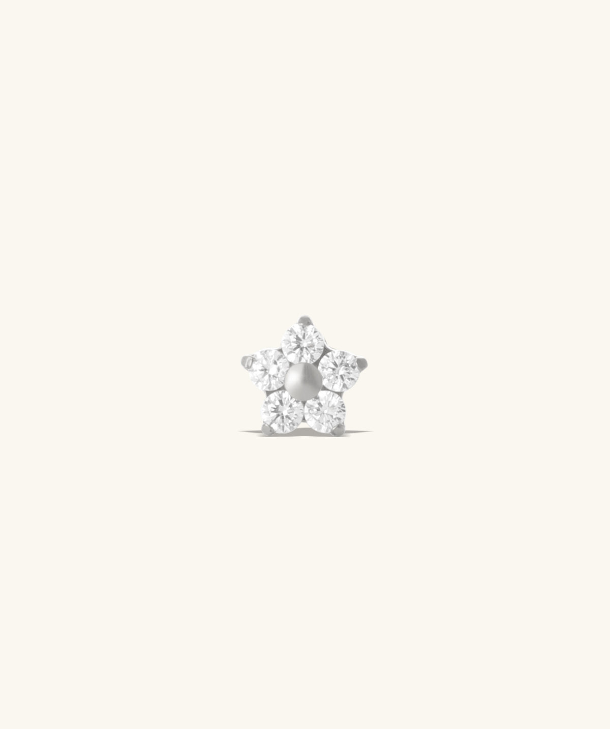 Titanium Flower Flatback Stud - Titanium - Helix, Forward Helix, Upper Lobe - Oumo Jewelry