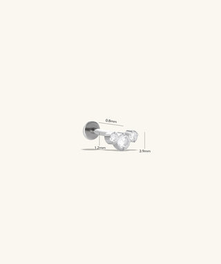 Titanium Gem Curved Flatback Stud - OumoJewelry