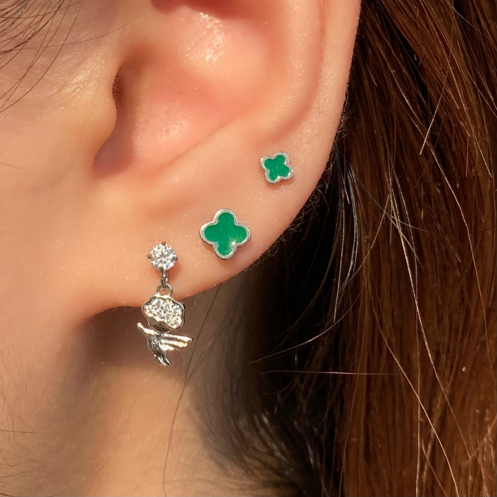 🍀Lucky Four Leaf Clover Stud - OhmoJewelry