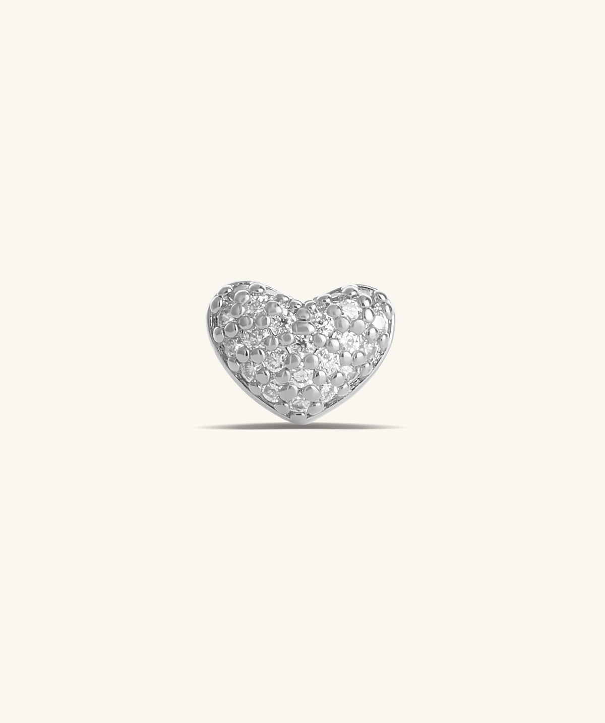 Radiant Puffed Heart Stud - Stainless Steel - Upper Lobe, Helix - Oumo Jewelry