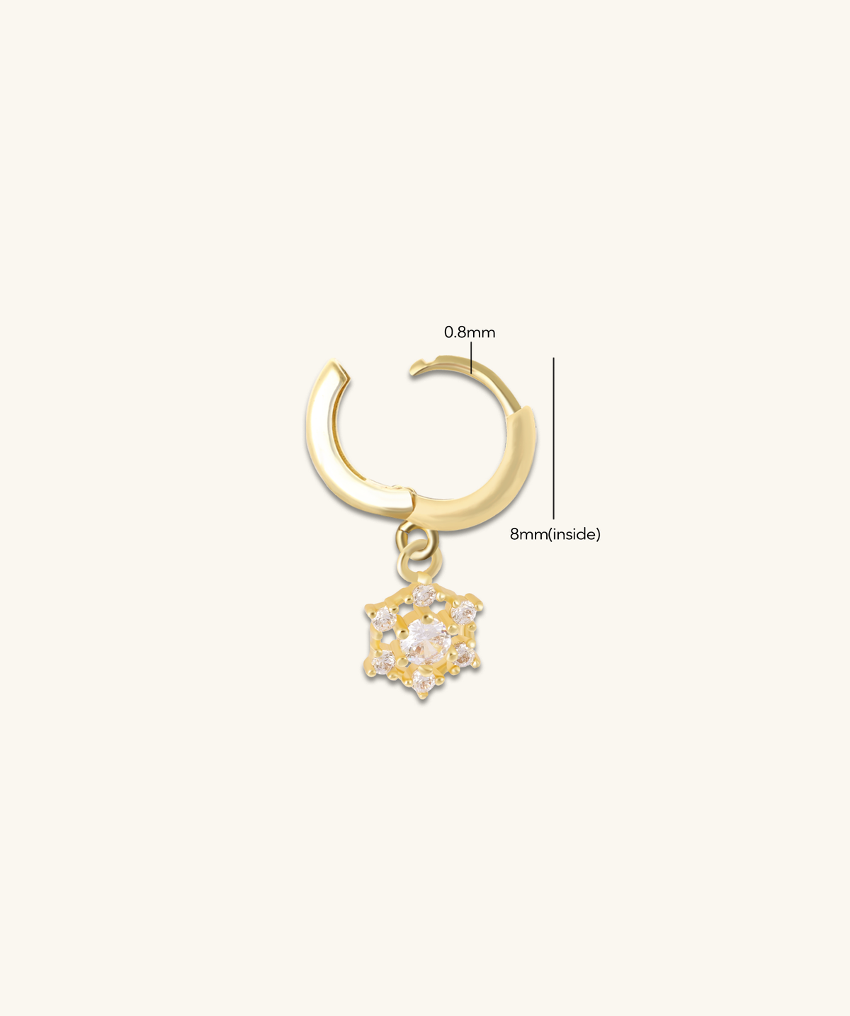 Sparkling Flower Drop - Brass - Upper Lobe, Lobe - Oumo Jewelry