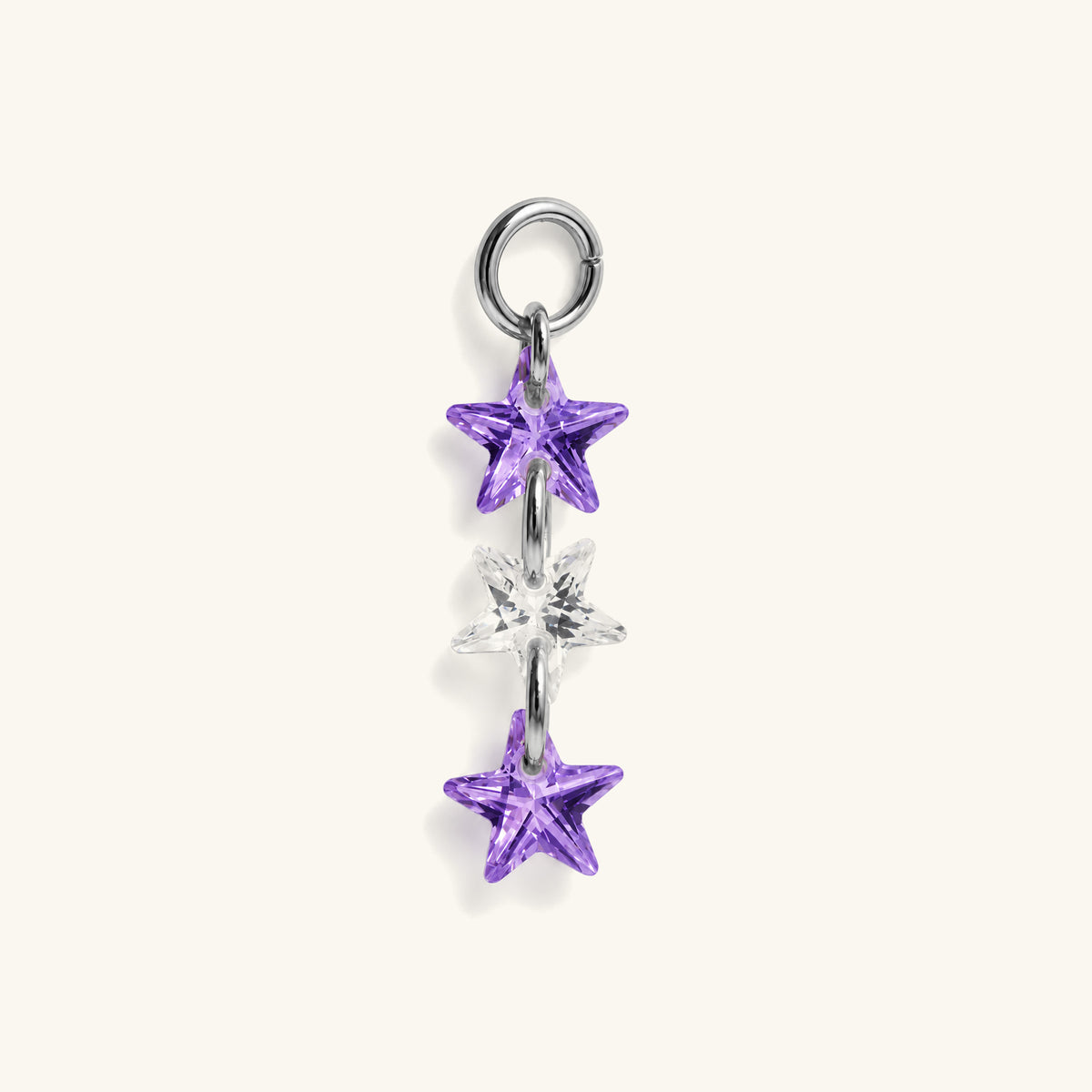 Three Star CZ Charm Drop - OumoJewelry