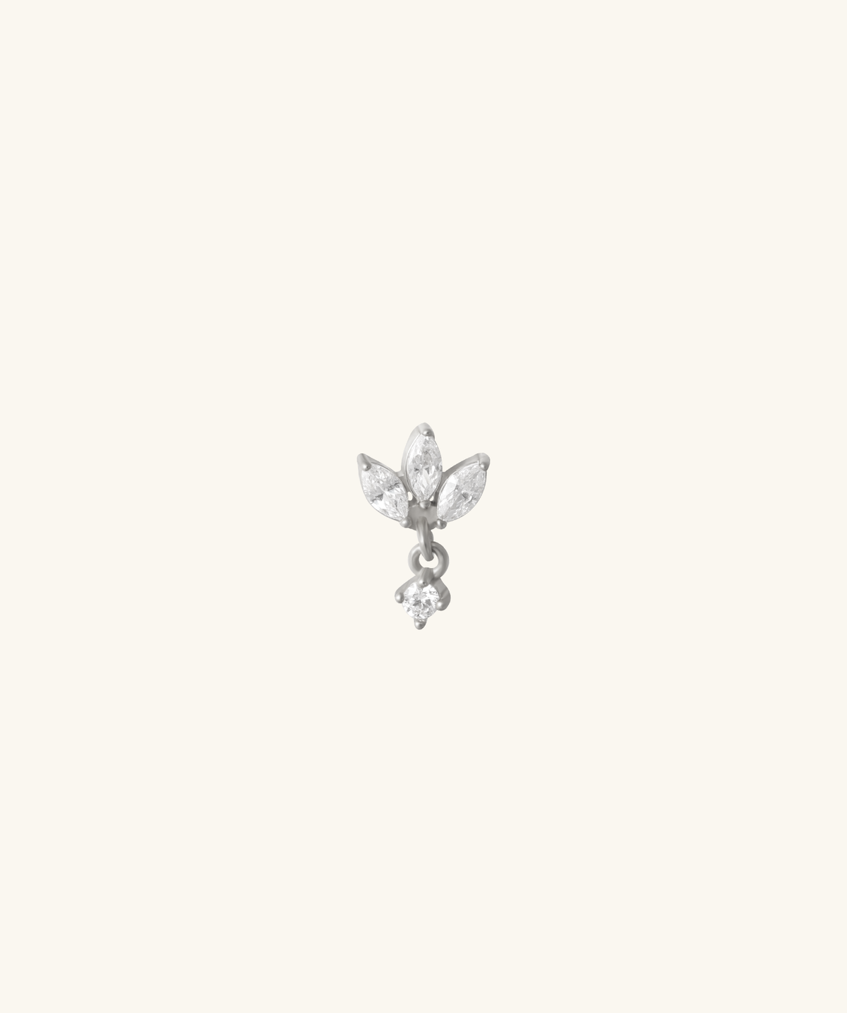 Petal Drop Stud - Stainless Steel - Helix, Upper Lobe, Flat - Oumo Jewelry