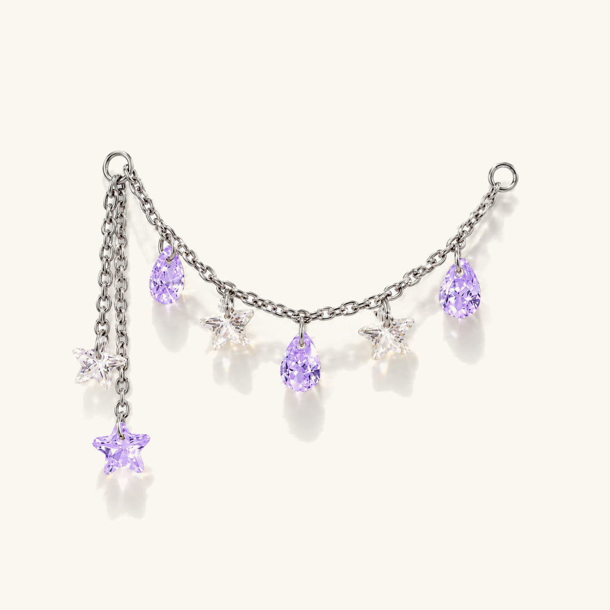 Titanium Alina Star Chain Drop - OumoJewelry