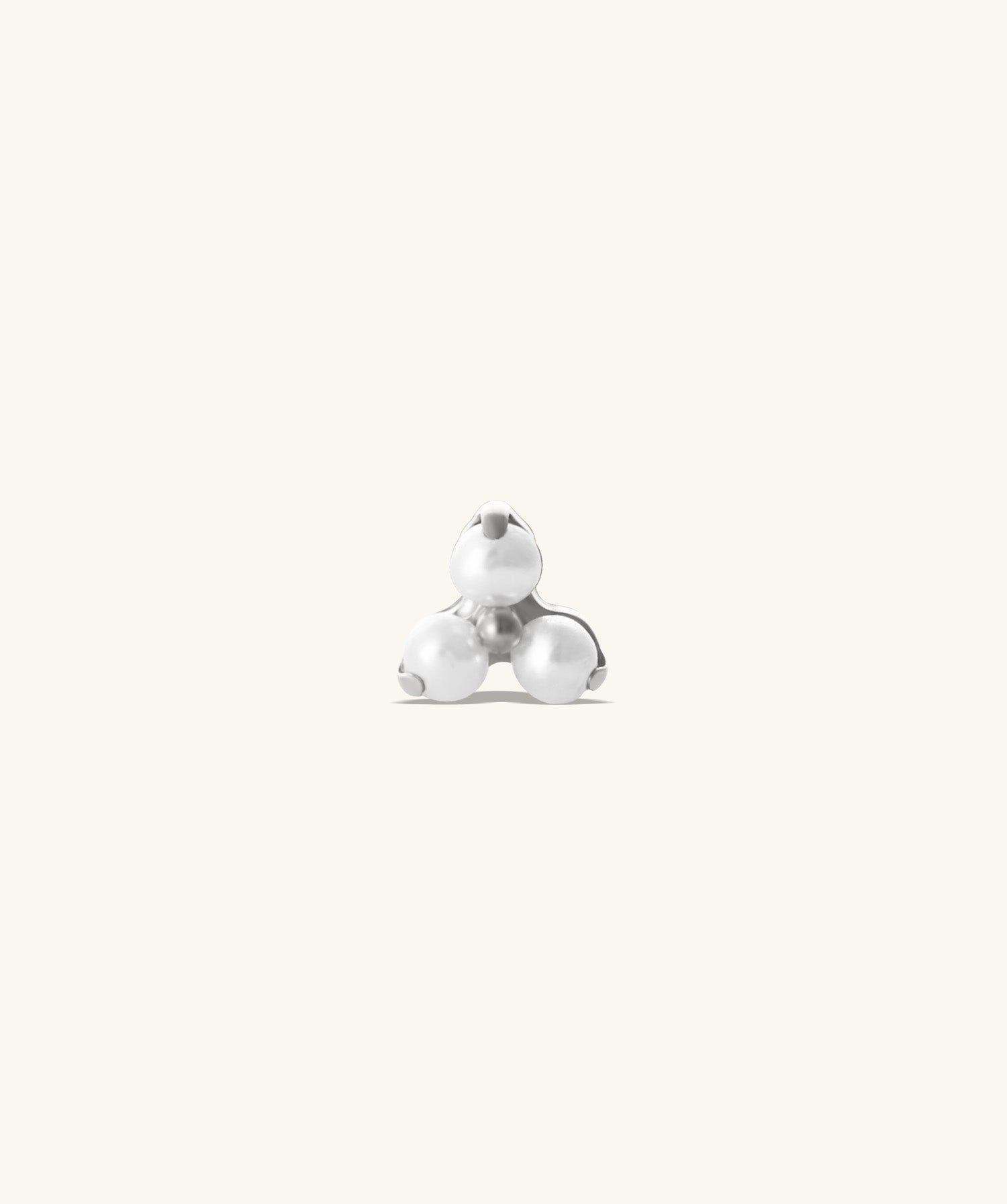 Titanium Elegant Pearl Flatback Stud