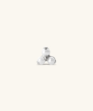 Titanium Elegant Pearl Flatback Stud - OumoJewelry