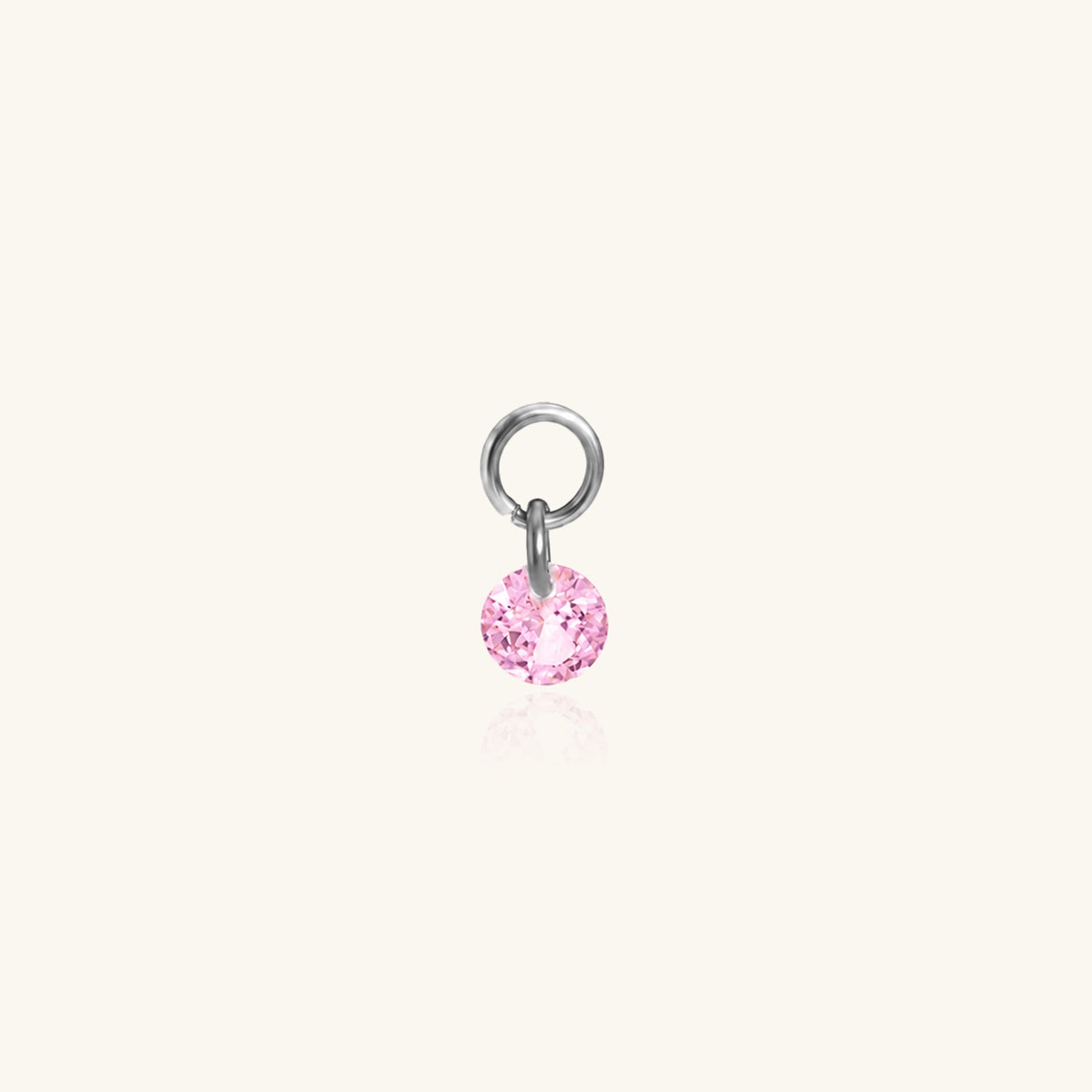 Single Round CZ Charm Drop - Stainless Steel - Oumo Jewelry