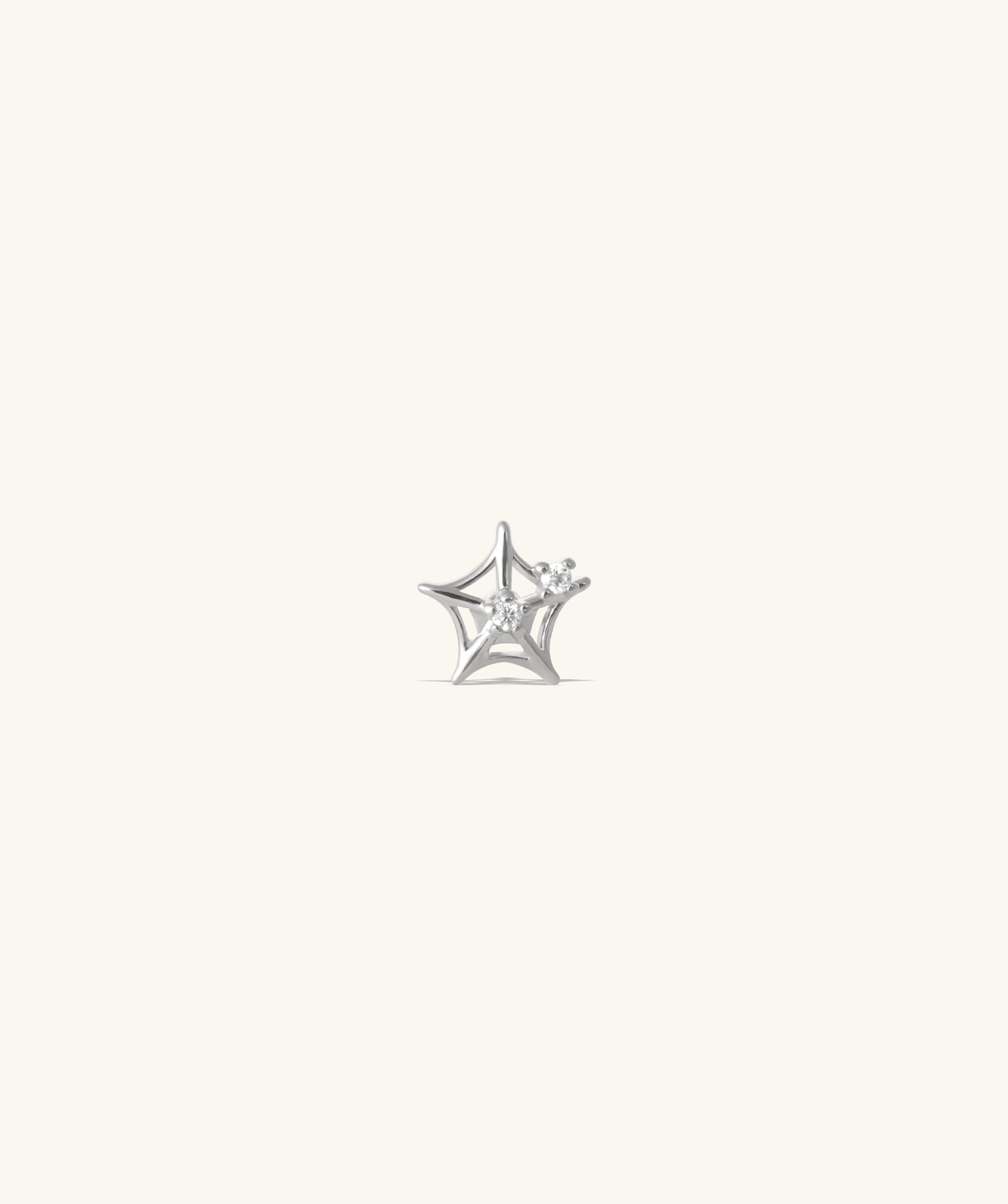 Twinkling Cobweb Stud - Stainless Steel - Upper Lobe, Helix, Flat - Oumo Jewelry