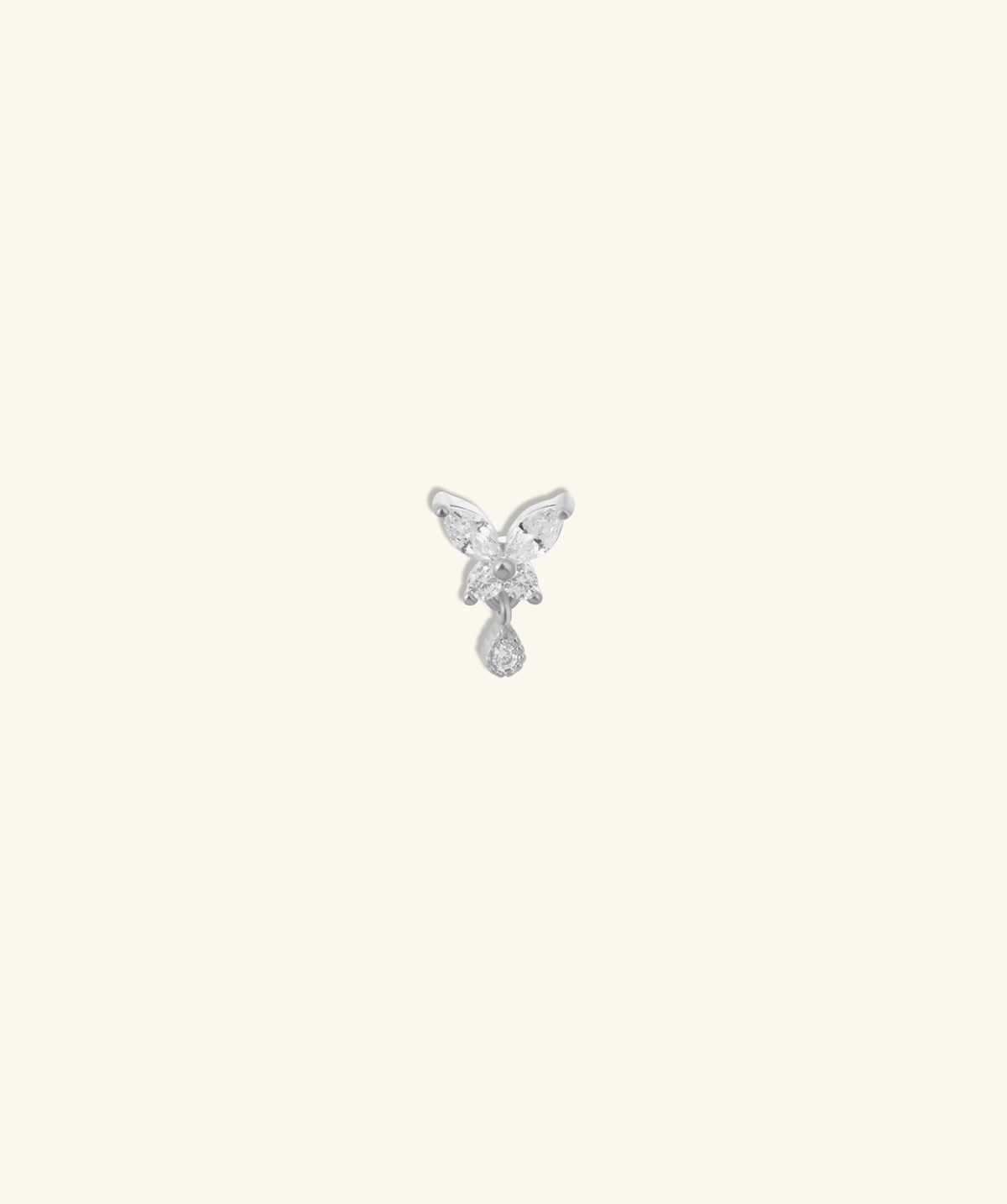 Luna Butterfly Stud - Stainless Steel - Upper Lobe, Helix, Vertical Helix - Oumo Jewelry