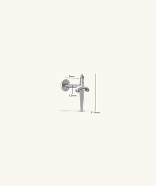 Titanium Sword Flatback Stud