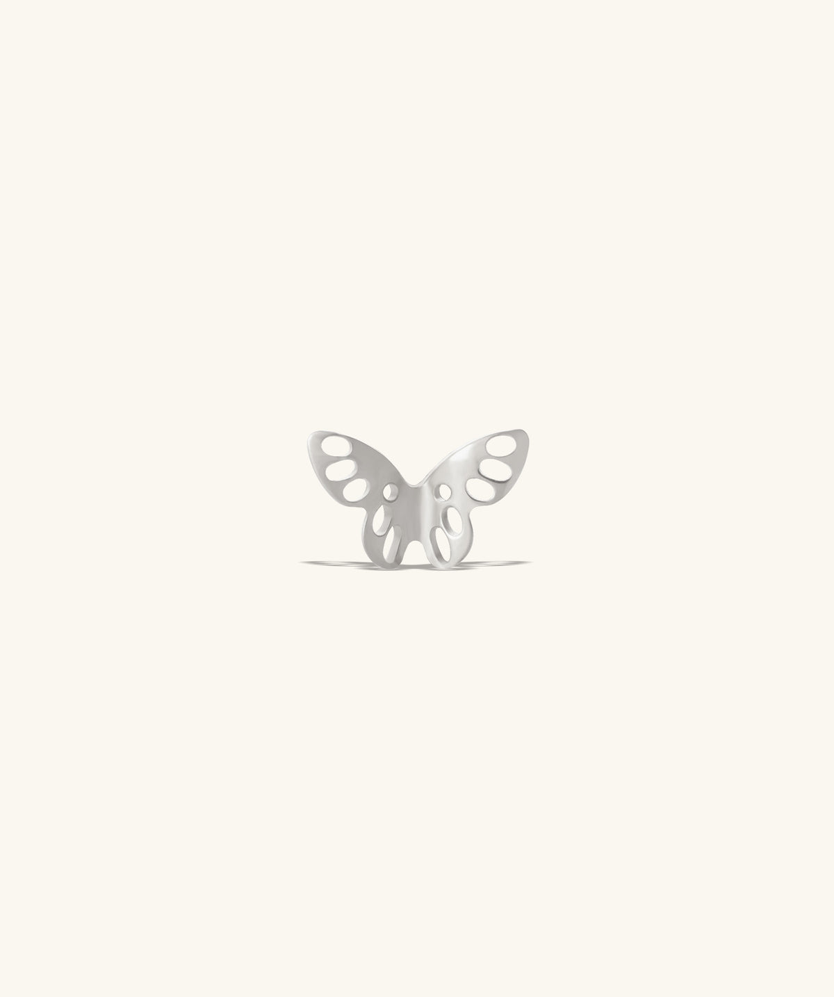 Titanium Hollow Butterfly Flatback Stud - Titanium - Helix, Upper Lobe, Conch - Oumo Jewelry