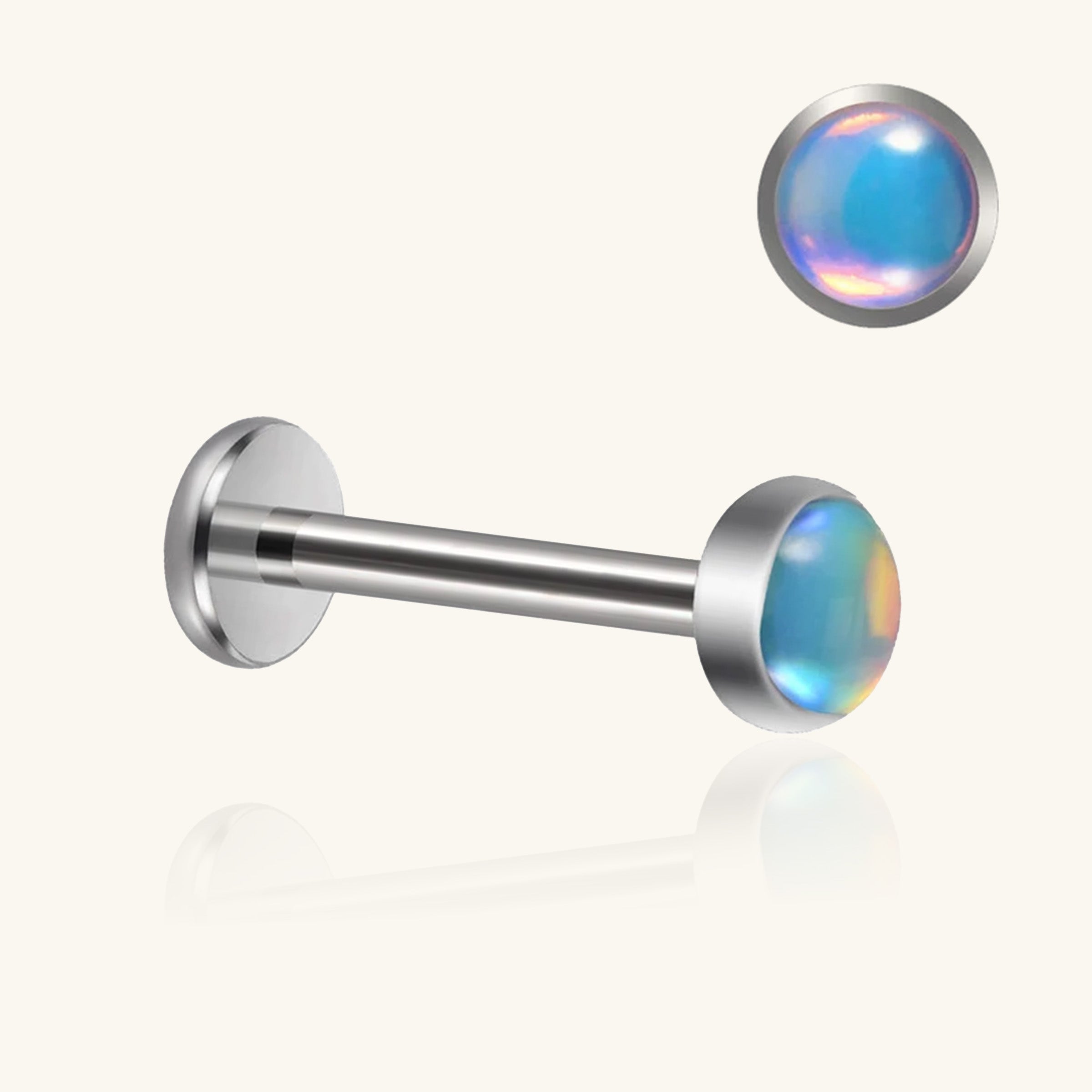 Titanium Opal Labret Flatback Stud