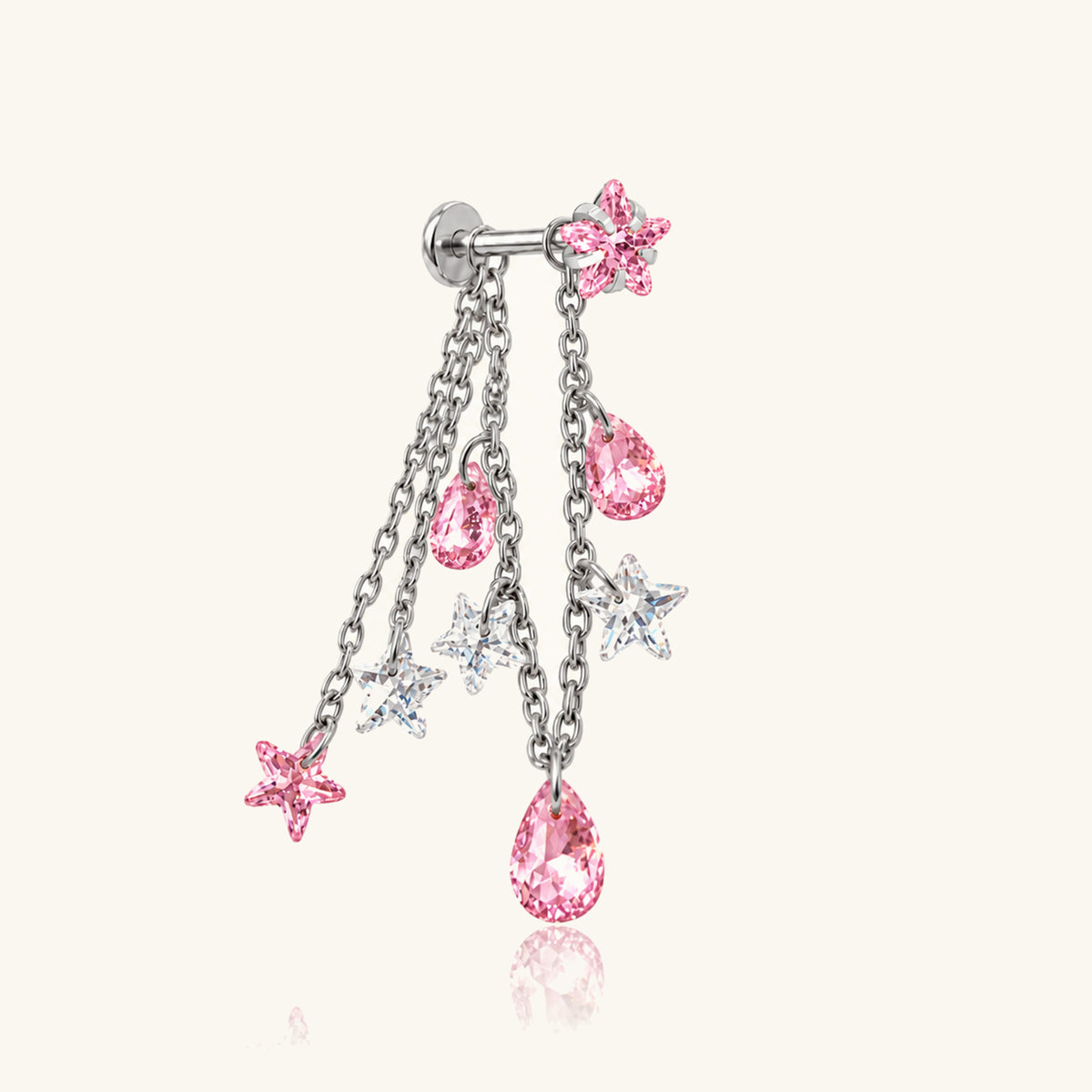 Titanium Alina Star Chain Drop