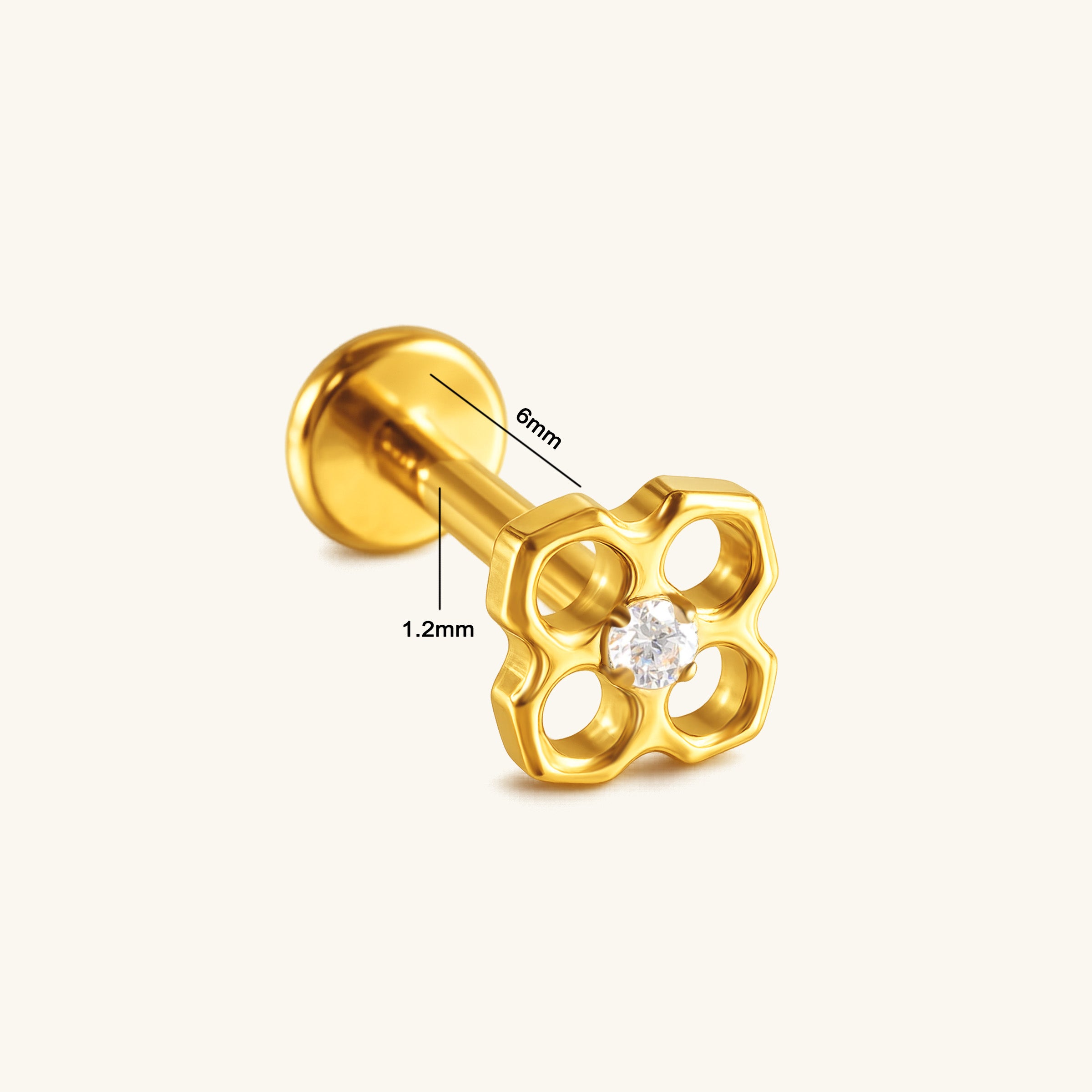 Titanium Zora Flower Stud