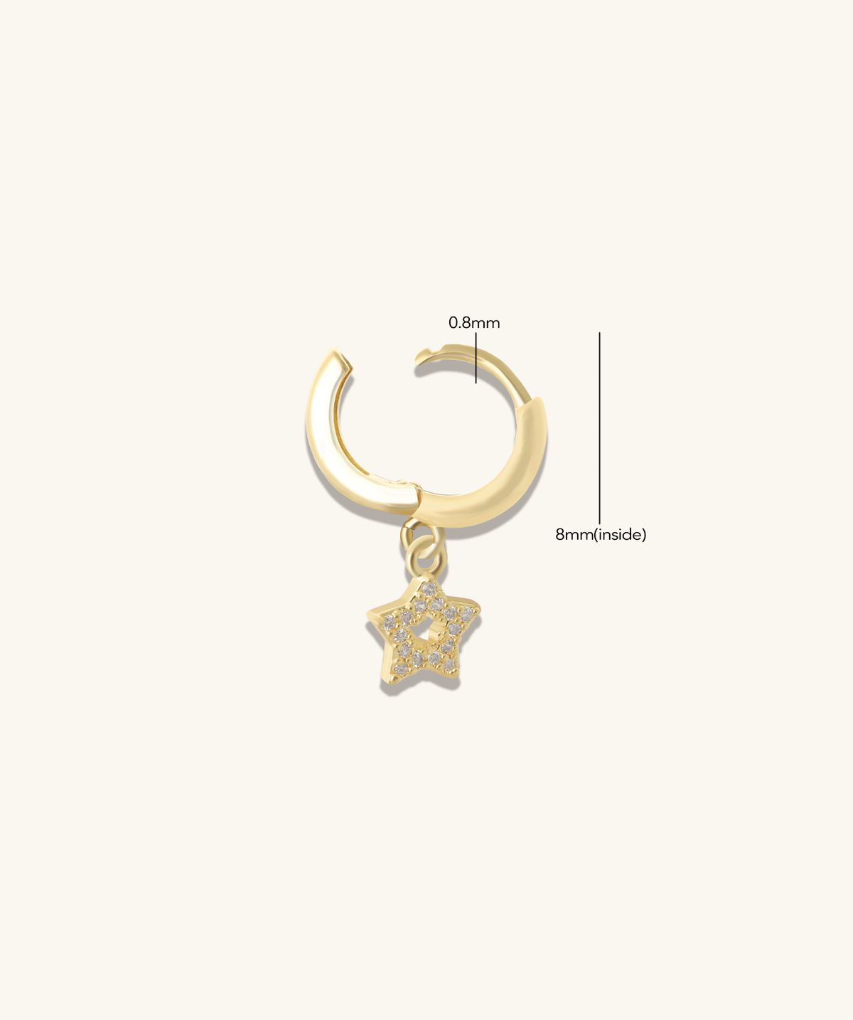 Shining Star Drop - Brass - Upper Lobe, Lobe - Oumo Jewelry