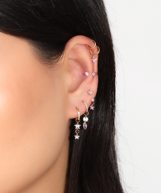 Titanium Stars Horseshoe Ring - OumoJewelry