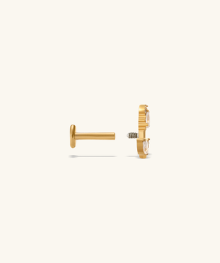 Titanium Tulip Flatback Stud