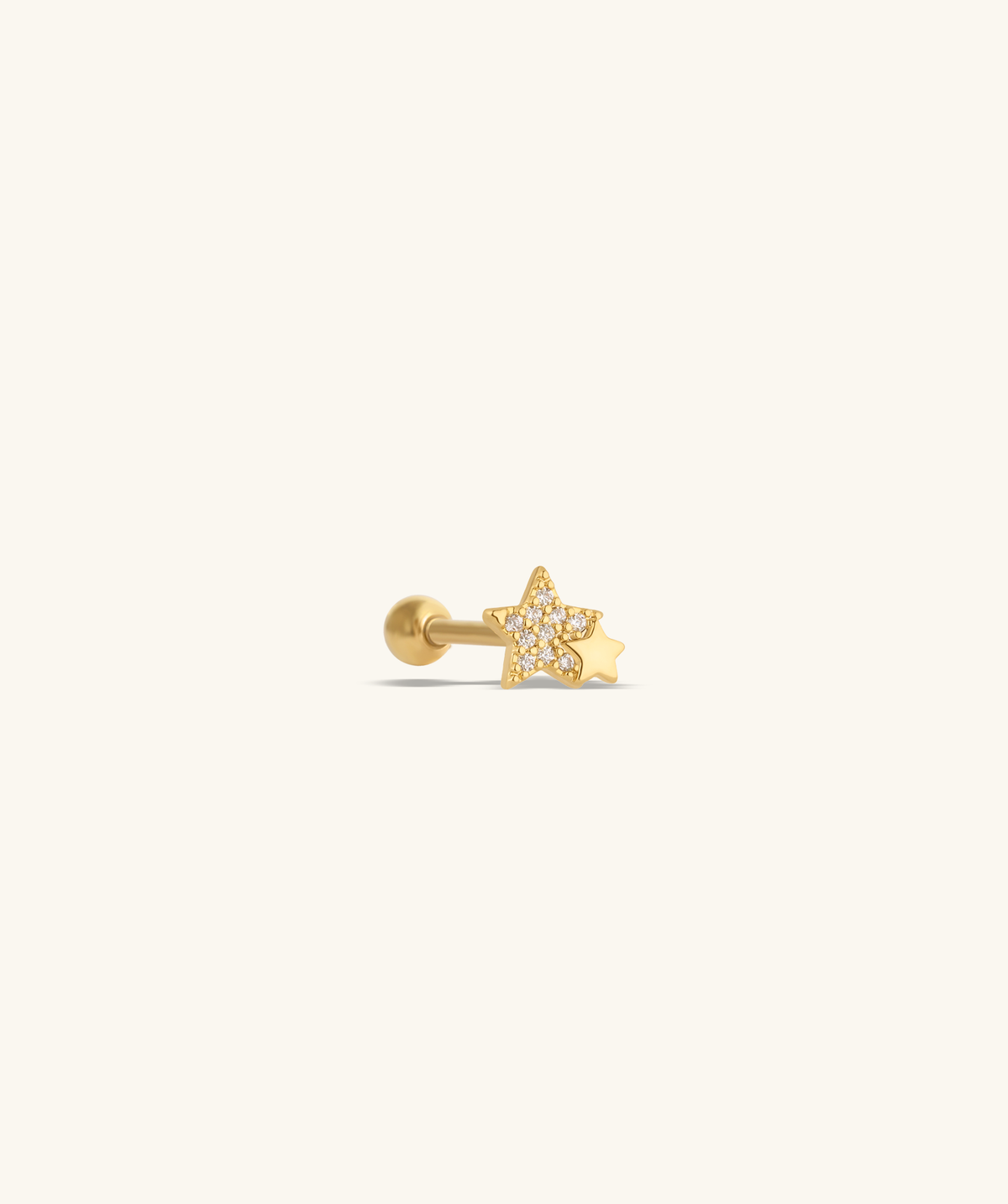 Double Star Stud - Stainless Steel - Upper Lobe, Helix, Flat - Oumo Jewelry