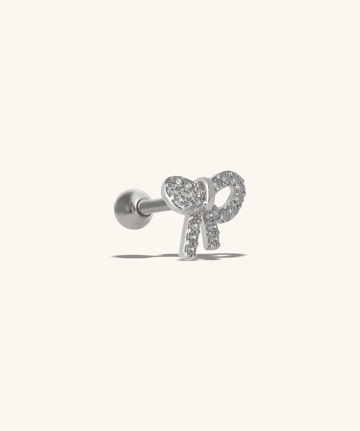 Playful Bow Stud - Stainless Steel - Upper Lobe, Helix - Oumo Jewelry